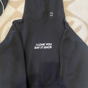 Lonely Ghost I Love You Say It Back Hoodie Pullover Sweatshirt Black
